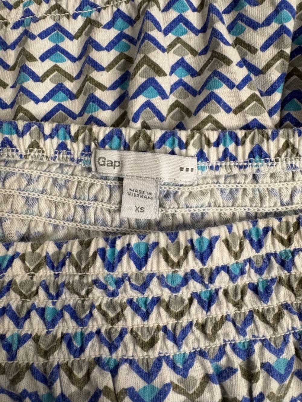 Vintage Gap Tube Top Womens Size XS Chevron Blue/White/Gray Y2K 90s - Picture 3 of 5